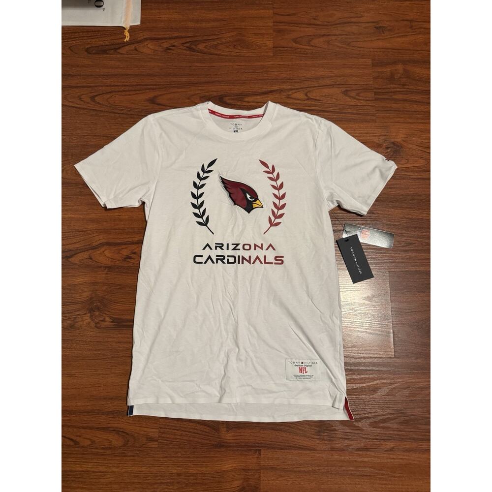 Tommy Hilfiger NFL Arizona Cardinals T-Shirt Men’s Small White Football NWT